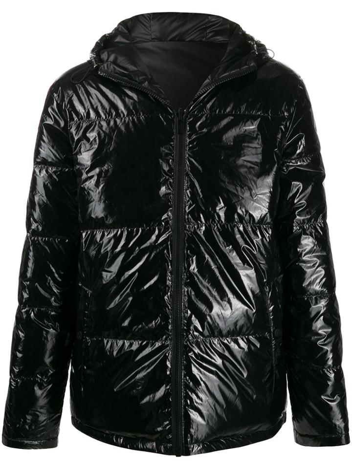 Karl Lagerfeld Vinyl Padded Jacket - Black