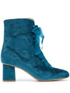 Forte Forte Lace-up Ankle Boots - Blue