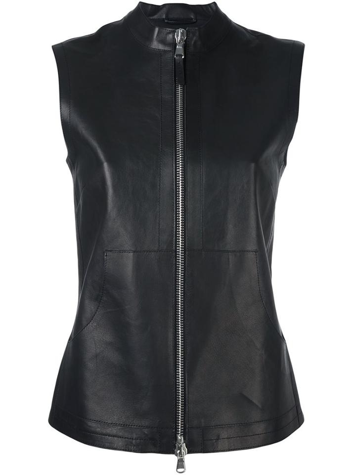 Eleventy Zip-up Lambskin Gilet