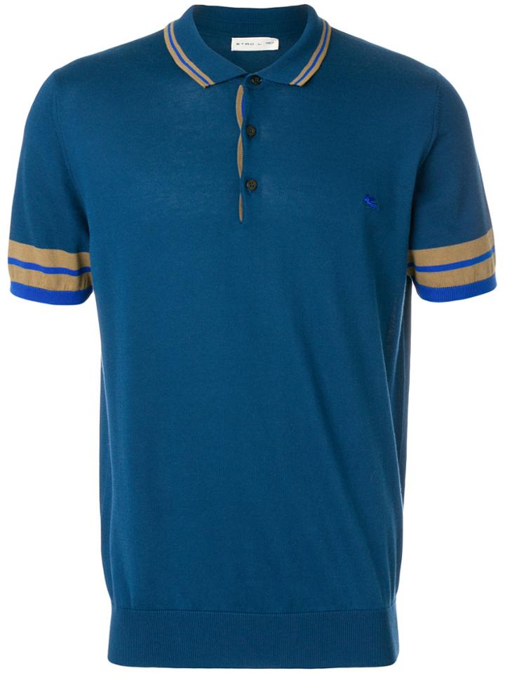 Etro Knitted Polo Shirt - Blue