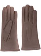 N.peal Short Leather Gloves - Brown