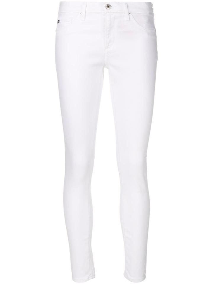 Ag Jeans Super Skinny Cropped Jeans - White