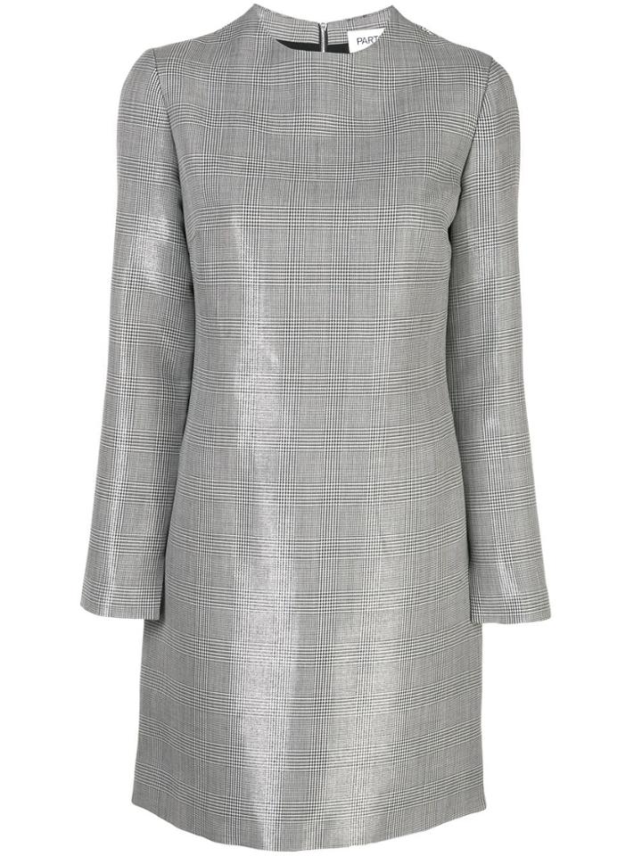 Partow Harlan Checked Shift Dress - White