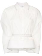 Rosie Assoulin Caped Button-down Cotton-blend Shirt - White