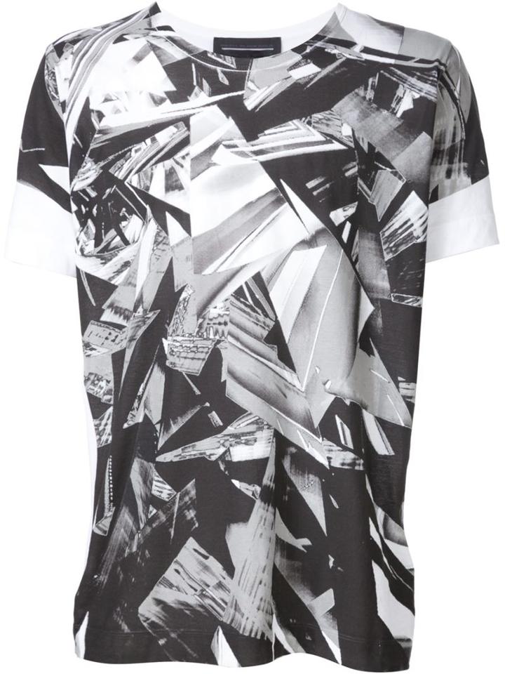 Diesel Black Gold Glass Print T-shirt, Men's, Size: Large, White, Cotton