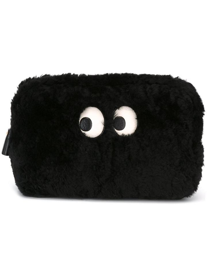 Anya Hindmarch 'eyes' Clutch, Women's, Black, Sheep Skin/shearling