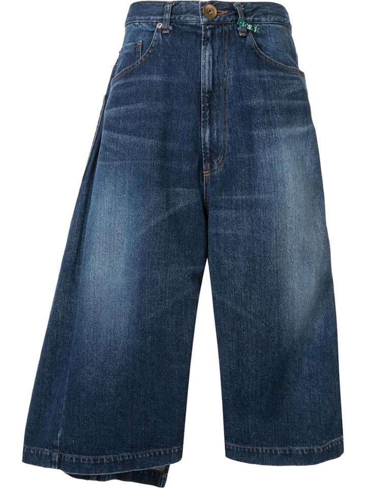 Maison Mihara Yasuhiro Denim Skater Shorts - Multicolour
