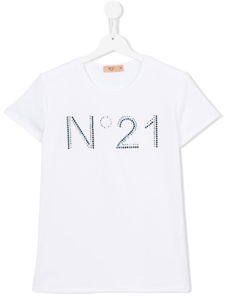 No21 Kids - Logo Print T-shirt - Kids - Cotton/spandex/elastane - 14 Yrs, Girl's, White
