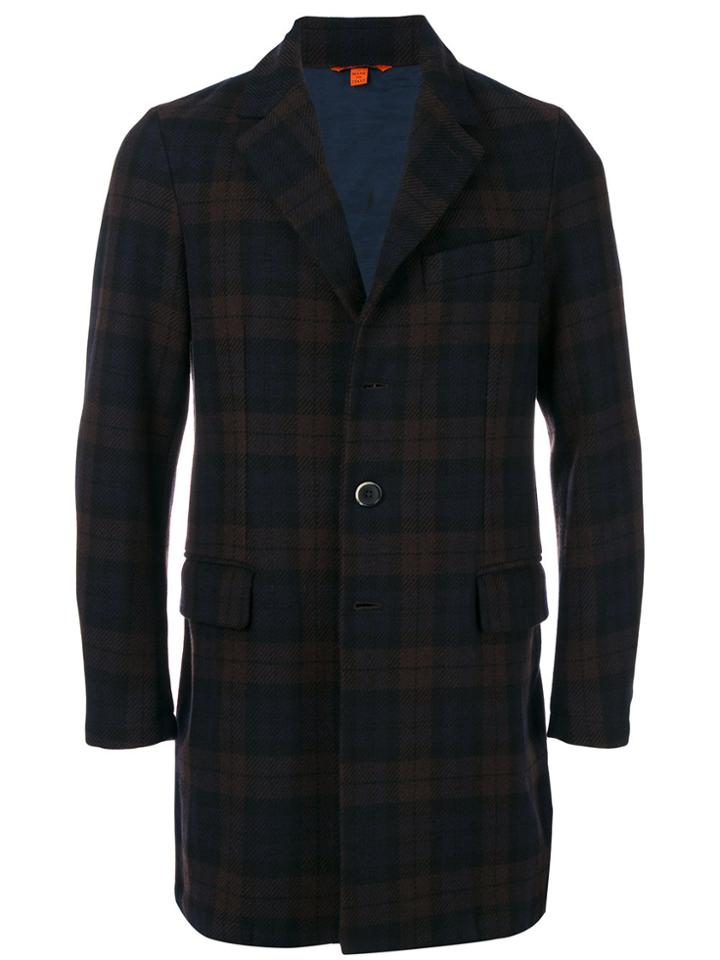 Barena Plaid Long Sleeve Coat - Blue