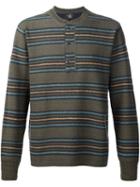 Rrl 'canteen' Stripe Henley, Men's, Size: Medium, Green, Silk/cotton/linen/flax/wool