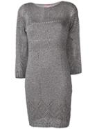 Twin-set Crochet Knit Dress - Metallic