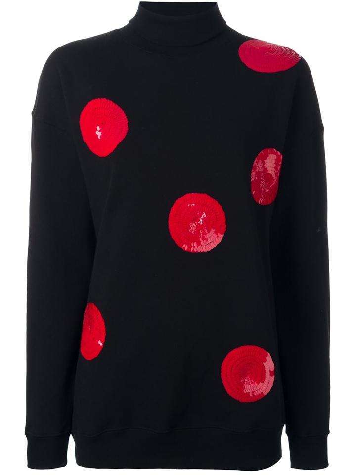 Msgm Sequin Polka Dot Jumper, Women's, Size: Medium, Black, Cotton