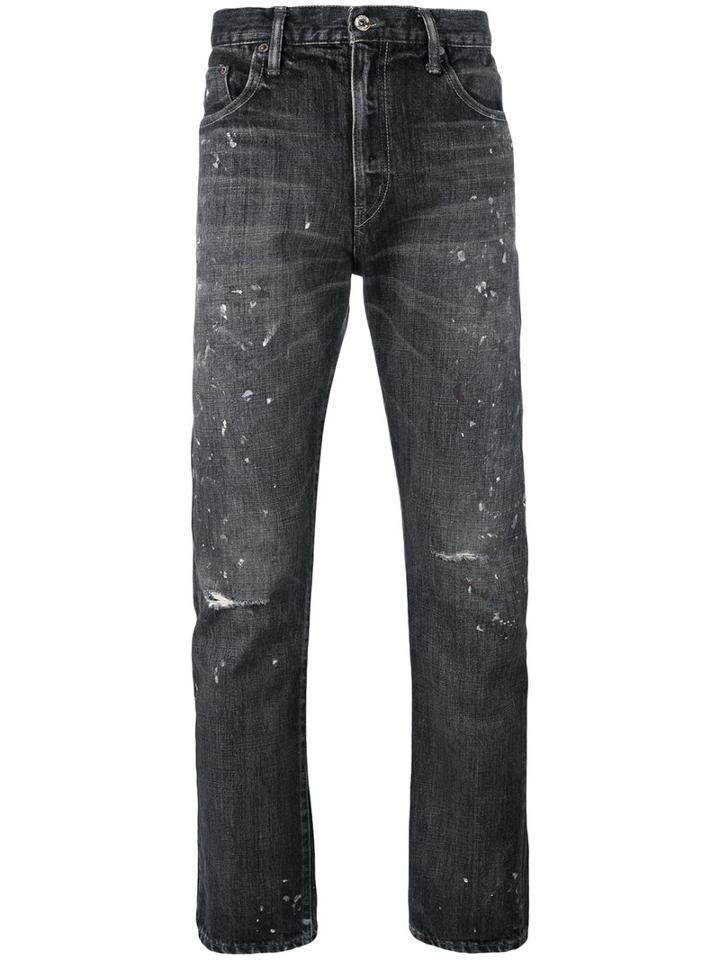 Neighborhood Ripped Knees Tapered Jeans, Men's, Size: Small, Black, Cotton