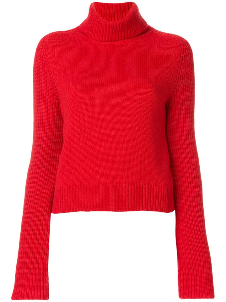 Lamberto Losani Turtle Neck Jumper - Red