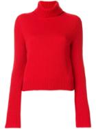 Lamberto Losani Turtle Neck Jumper - Red