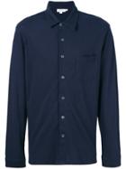 Sunspel Long Sleeved Pique Shirt - Blue