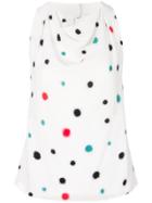 Emporio Armani Polka Dot Gathered Front Top - White
