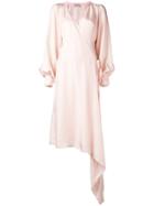 Maison Flaneur Wrap Style Midi Dress - Pink