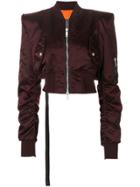 Unravel Project Cropped Bomber Jacket - Pink & Purple