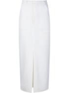 Adam Lippes Pocket Detail Pencil Skirt, Women's, Size: 0, White, Polyamide/spandex/elastane/wool