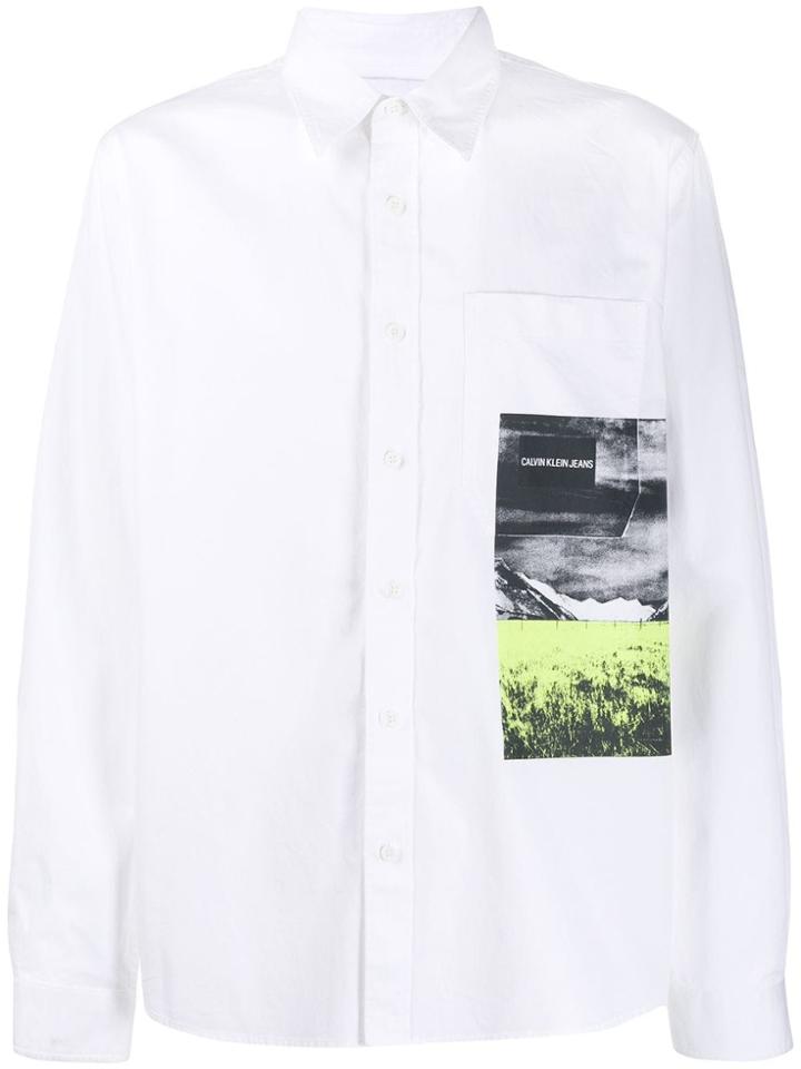 Calvin Klein Jeans Photographic Print Pocket Shirt - White
