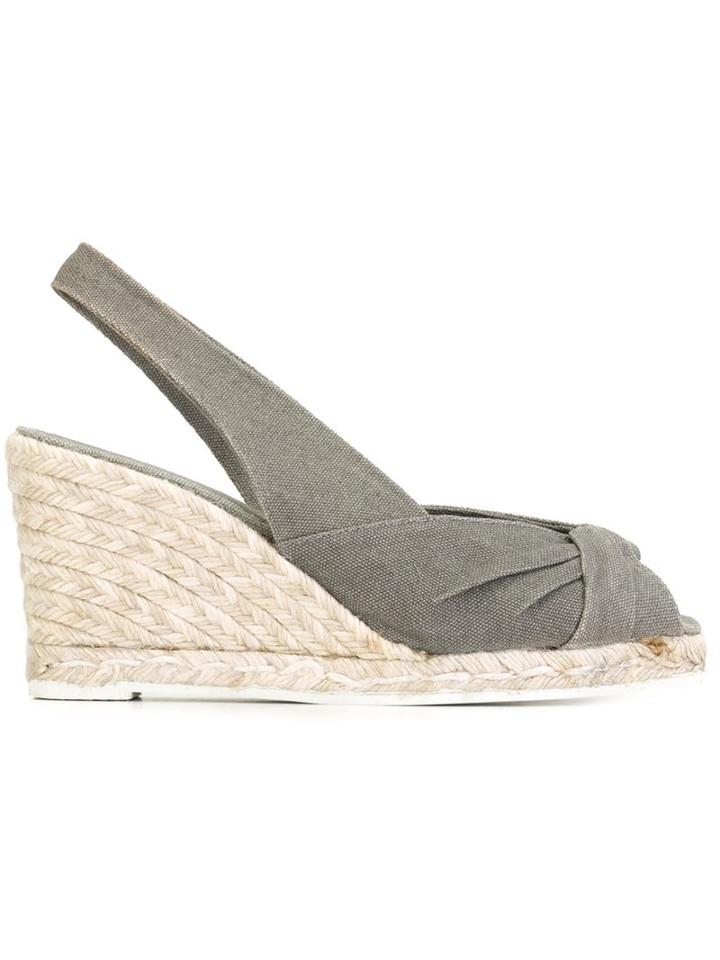 Castañer Dayana Wedge Sandals, Women's, Size: 40, Grey, Cotton/raffia/rubber