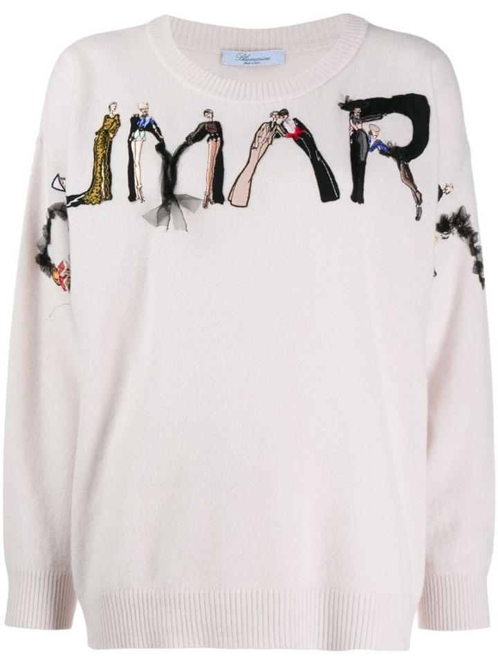 Blumarine Ladies Embroidered Jumper - Pink
