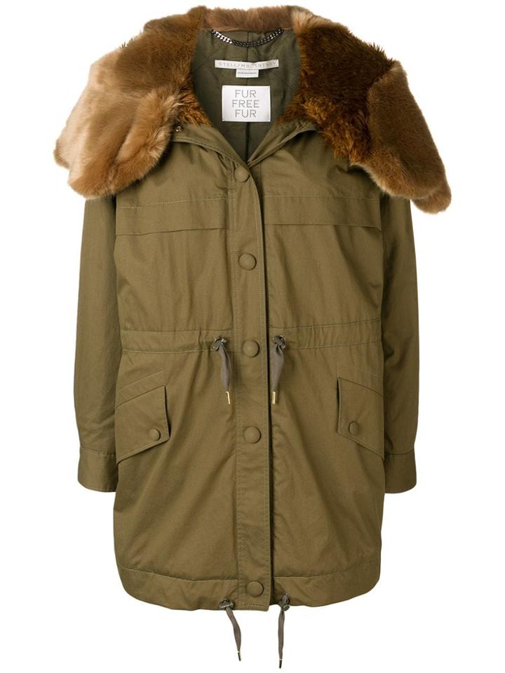 Stella Mccartney Fur Trimmed Parka Coat - Green