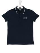 Ea7 Kids Embroidered Logo Polo Shirt - Blue
