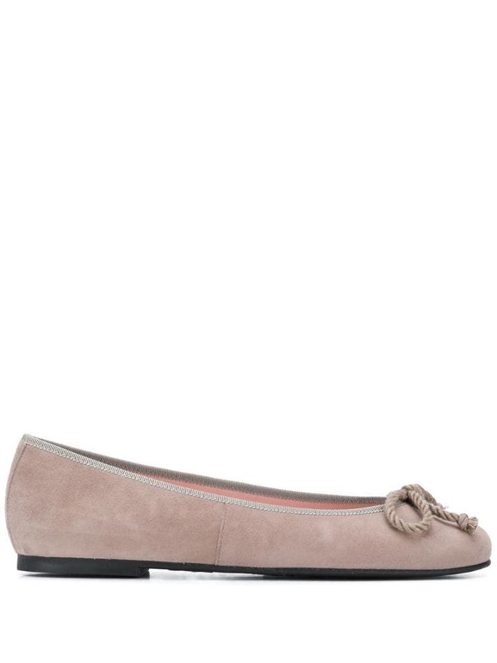 Pretty Ballerinas Rope-bow Ballerina Shoes - Grey