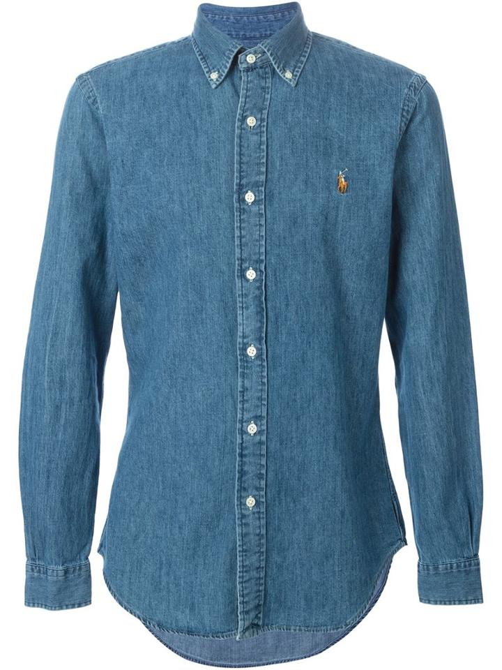Polo Ralph Lauren Button Down Collar Shirt, Men's, Size: Small, Blue, Cotton