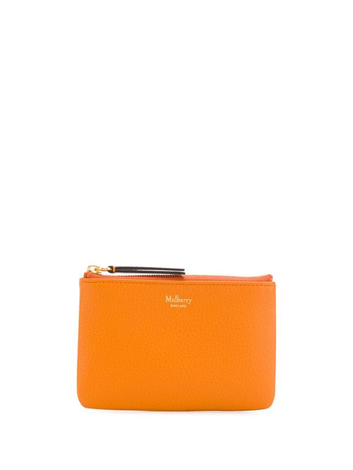 Mulberry Zipped Coin Pouch - Orange