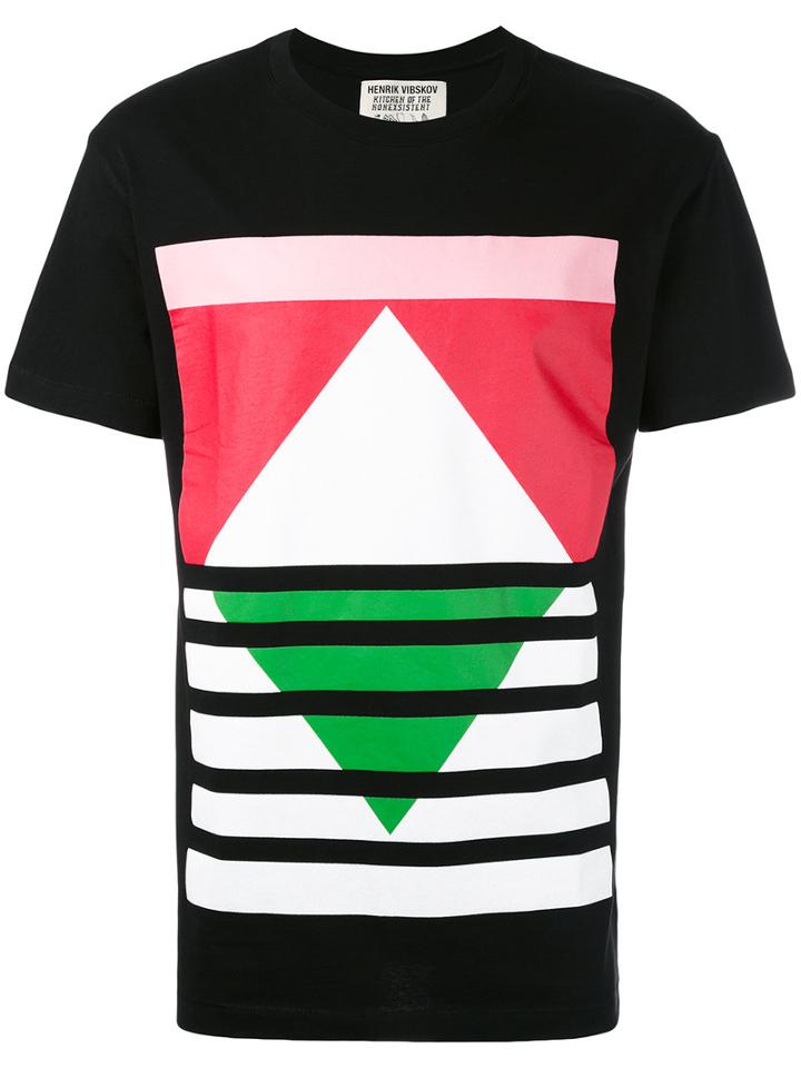 Henrik Vibskov - Patterned T-shirt - Men - Cotton - S, Black, Cotton