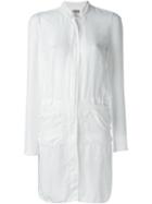 Kristensen Du Nord Shirt Dress, Women's, Size: 3, White, Silk/cotton