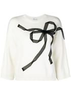 Red Valentino Bow Knit Jumper - White