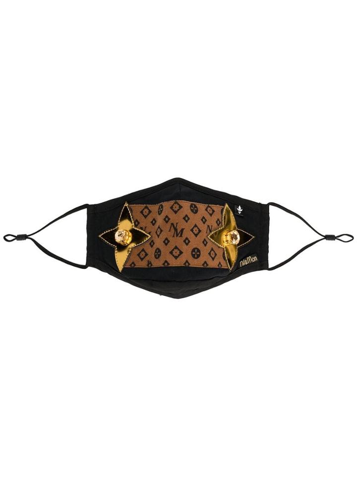 Nil & Mon Printed Pollution Mask - Black