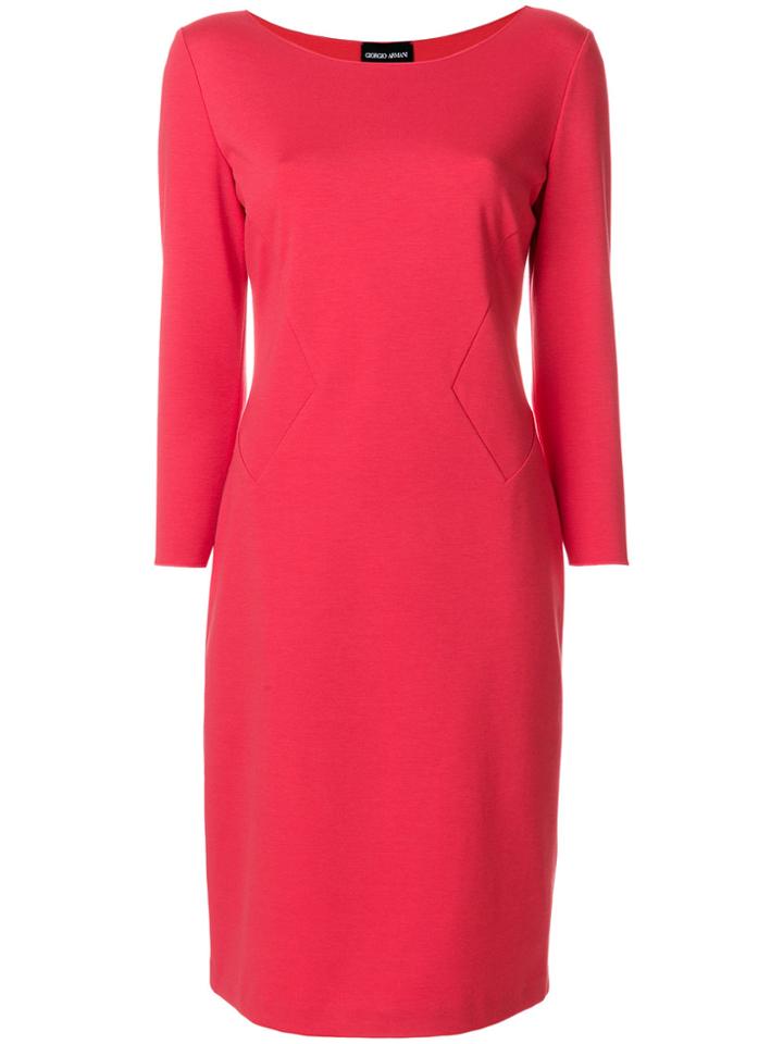 Giorgio Armani Classic Fitted Dress - Red