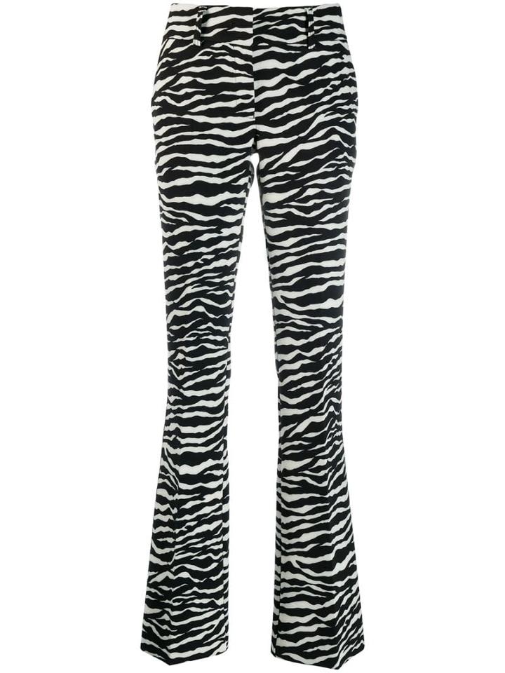 P.a.r.o.s.h. Zebra Print Flared Trousers - White