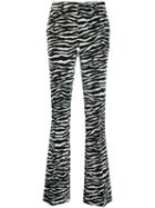 P.a.r.o.s.h. Zebra Print Flared Trousers - White