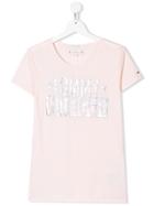 Tommy Hilfiger Junior Metallic Logo T-shirt - Pink
