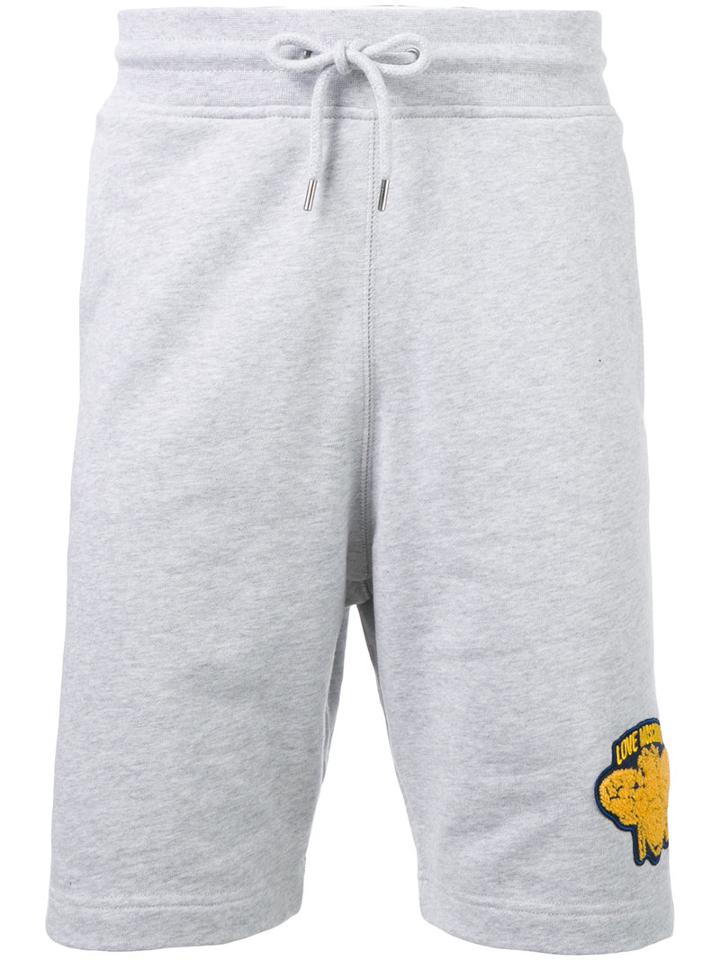 Love Moschino - Logo Patch Track Shorts - Men - Cotton/spandex/elastane - S, Grey, Cotton/spandex/elastane