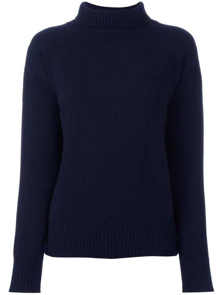 &daughter Turtleneck Ribbed Jumper, Women's, Size: Medium, Blue, Merino/cashmere