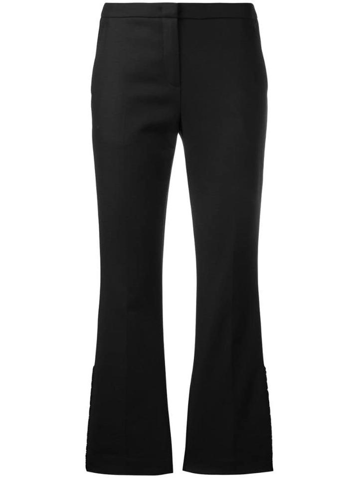 Nº21 Ruffle-trim Cropped Flared Trousers - Black
