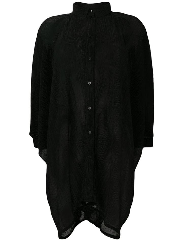 Amen Oversized Sheer Shirt - Black