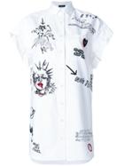 R13 Punk Print Long Shirt - White