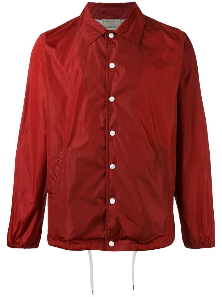 Maison Kitsuné Back Logo Shirt Jacket, Men's, Size: Medium, Red, Polyamide