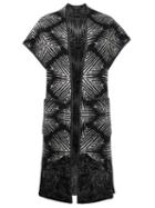 Etro Jacquard Sleeveless Cardi-coat, Women's, Size: Medium, Black, Polyester/wool/alpaca