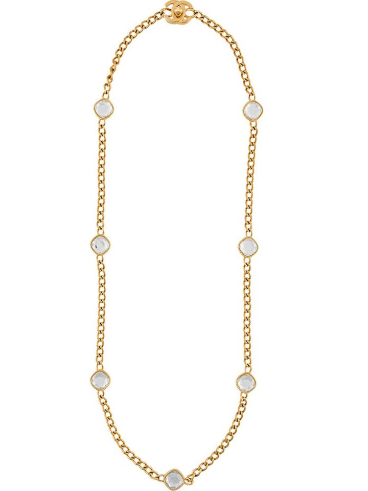 Chanel Vintage Crystal Strand Necklace, Women's, Metallic