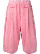 Boboutic - High-waisted Shorts - Women - Cotton/linen/flax/polyamide - S, Red, Cotton/linen/flax/polyamide