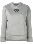 Dsquared2 Logo Printed Sweatshirt, Women's, Size: Medium, Grey, Cotton/polyurethane/viscose